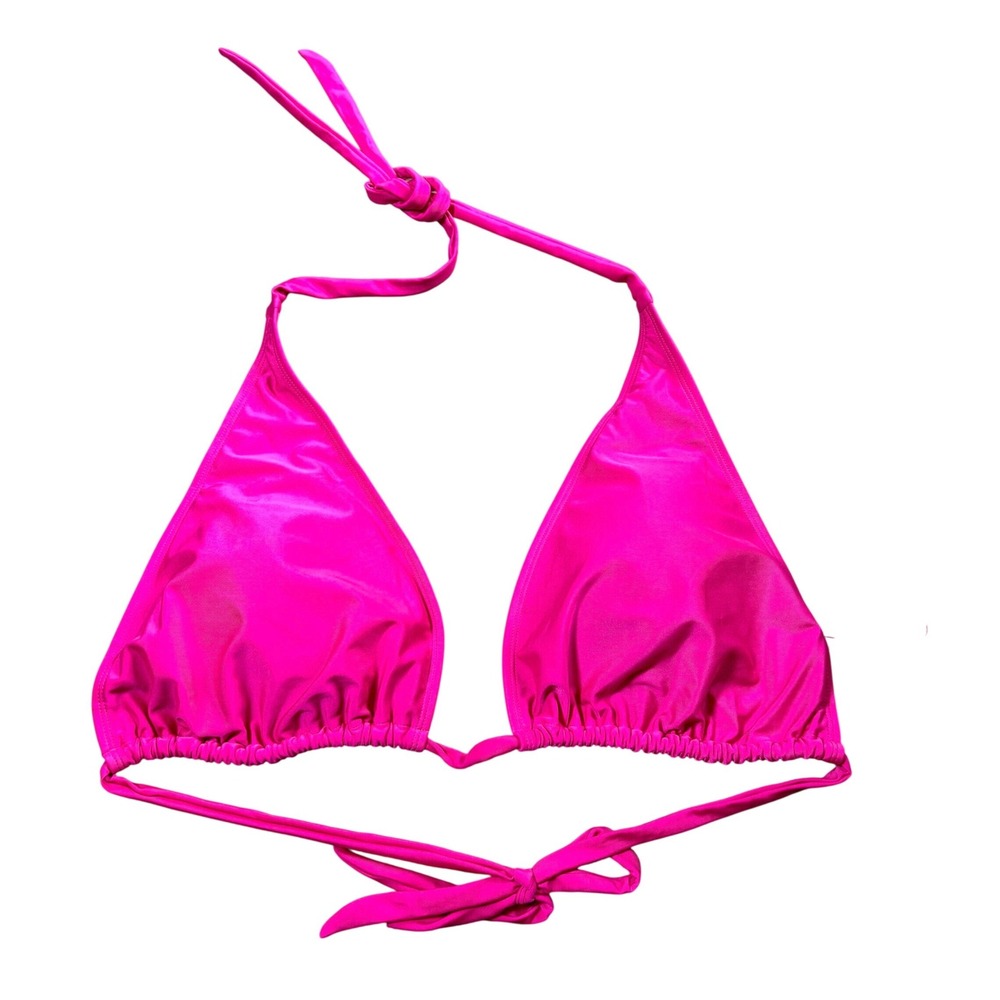 $79 Ocean Blues Womens Little Pink Bikini‎ Top Triangle Adjustable Halter 2XL